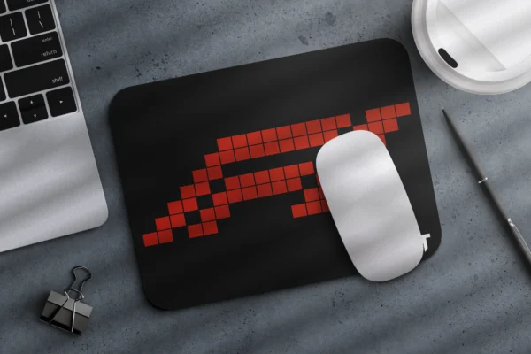 Pixel Red Black Small Mousepad