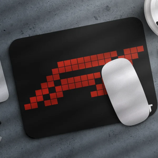 Pixel Red Black Small Mousepad