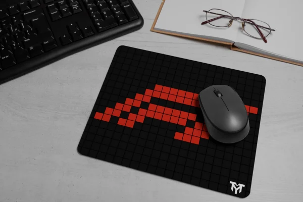 Pixel Red Black Small Mousepad