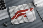 Pixel Red White Small Mousepad
