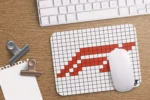 Pixel Red White Small Mousepad