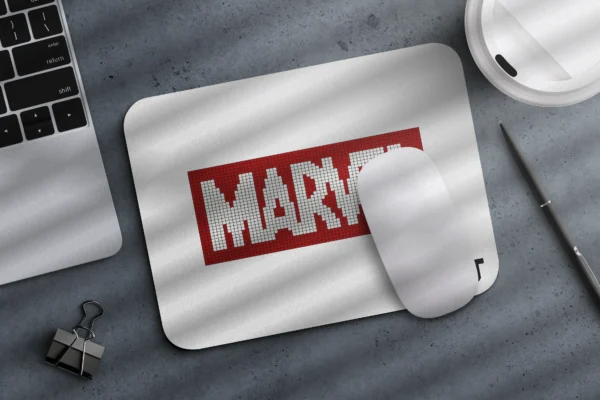 Marvel Pixel Red White Small Mousepad