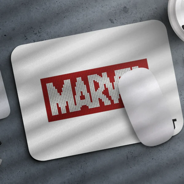 Marvel Pixel Red White Small Mousepad