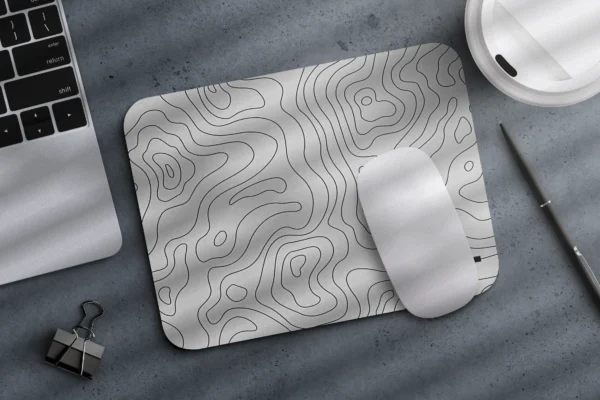 Contour White Small Mousepad