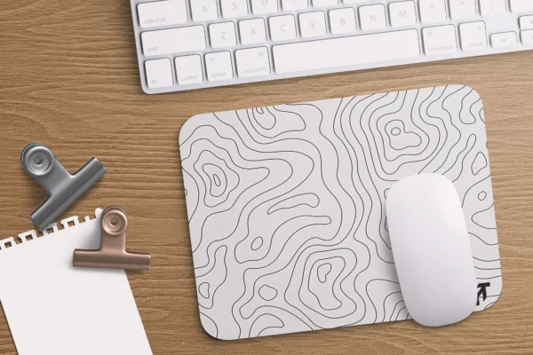Contour White Small Mousepad